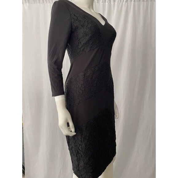 Ralph Lauren Women's Dress Black A-Line Cocktail V-Neck Size 6 - Picture 7 of 8